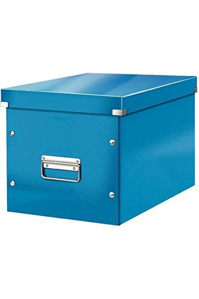 Leitz Cutie depozitare WOW Click & Store, carton laminat, Cub, mare, albastru