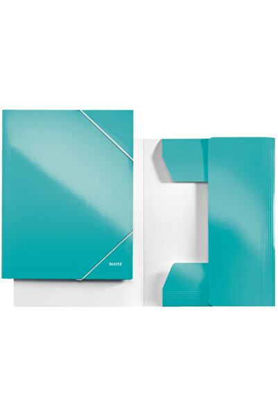 Leitz Mapa carton cu elastic Wow - turcoaz metalizat