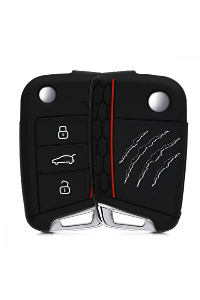 KWmobile Carcasă cheie auto pentru VW / Skoda / Seat - 3 butoane, silicon, ne...