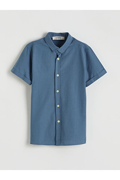 LC Waikiki Giyçık Store Blue Short Sleeve Boys' Shirt
