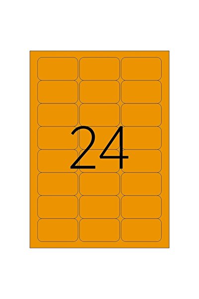Tanex Self-adhesive color labels, 24/A4, 70 x 37mm, 25 sheets/pack, - fluores...