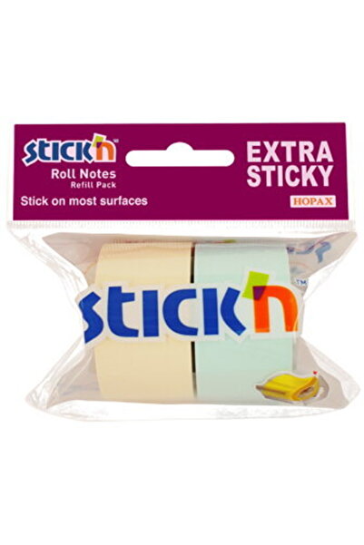 Stickn Rezerva notes autoadeziv in rola, pentru dispenser, 25 mm x 10 m, 2 bu...