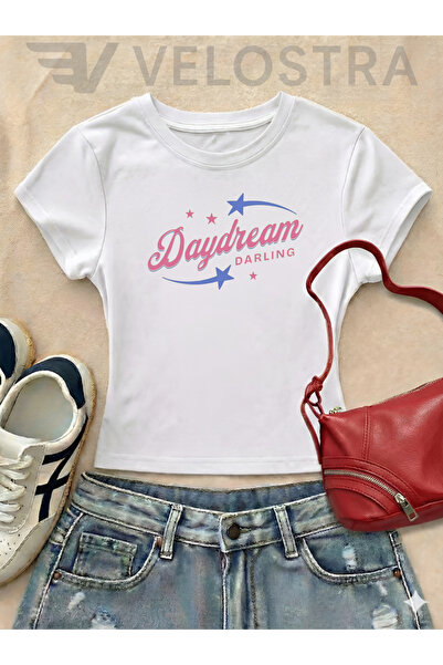 Velostra Daydream pentru femei cu imprimeu basic Utilizare zilnică crop tricou