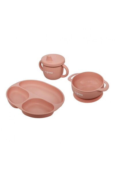 U-Grow Set 3 piese silicon, roz