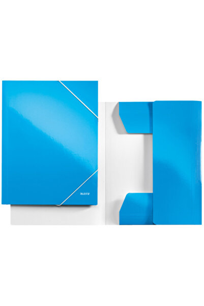 Leitz Mapa carton cu elastic Wow - albastru metalizat