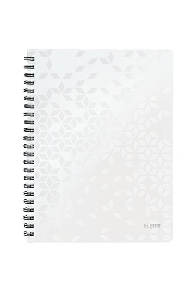 Leitz Caiet de birou WOW, PP, A4, 80 coli, cu spira, matematica, alb