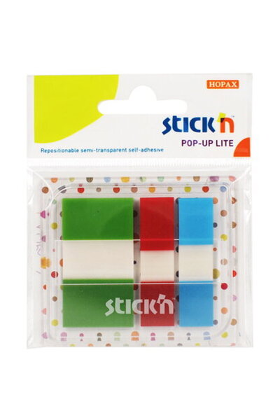 Stickn Film index autoadeziv 45 x 12mm + 45x25mm, 3x20file, dispenser, Stick"...