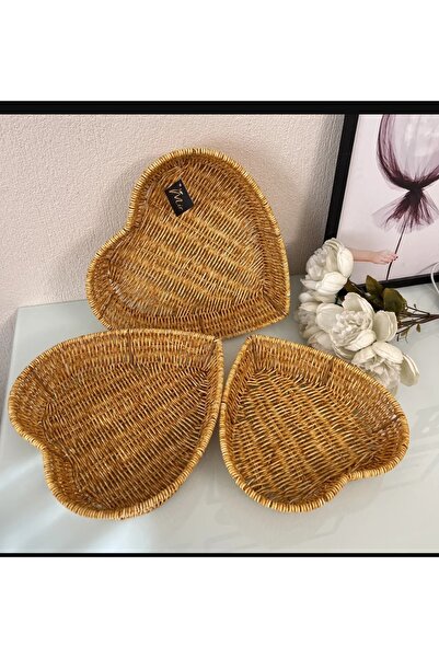 Acarlar Ticaret 3-dijelna korpa od pruća u obliku srca