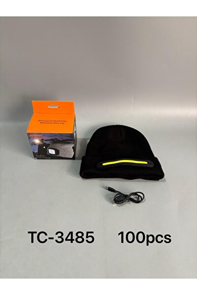 Other قبعة شتوية مع إضاءة أمامية قابلة للشحن – قبعة دافئة مع كشاف للرأس