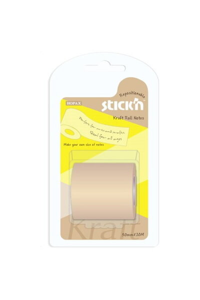 Stickn Notes autoadeziv in rola, cu dispenser, 50 mm x 10 m, Stick"n - kraft