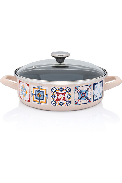 Metalac Oala 3.6l cu capac din sticla Porto Metalacemail/24cm/3.6l