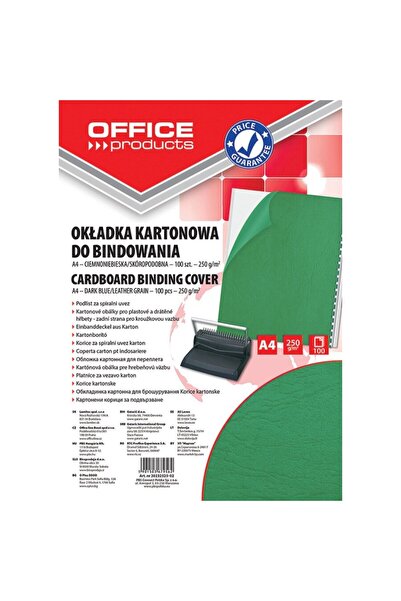 OFFICE products Coperta carton imitatie piele 250g/mp, A4, 100/top - verde