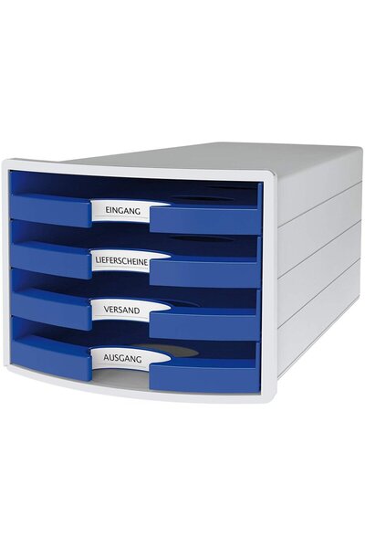 HAN Suport plastic cu 4 sertare pt. documente, Impuls 2.0 (open) - gri deschi...