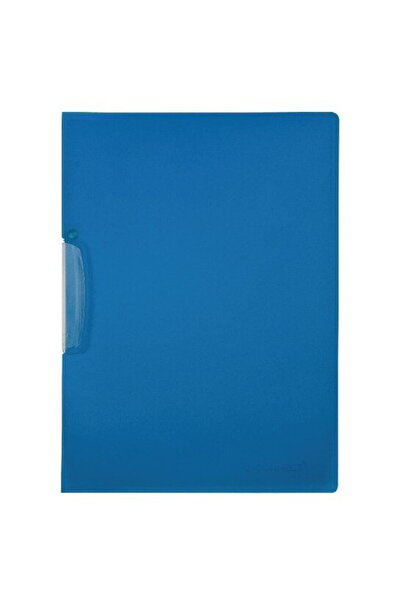 Q-Connect Dosar din plastic cu clema pivotanta, - albastru transparent