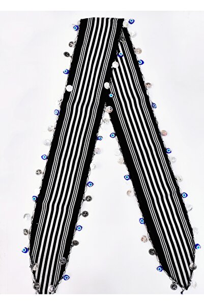 Black Sea Kesan Pound Evil Eye Shawl & Bandana Black White