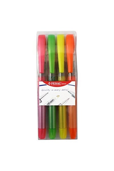 PENAC Textmarker with Liqliner ink, tip 1-4 mm, 4 colors/set - (O, G, V, R)