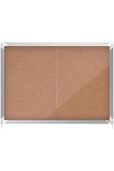 Nobo Avizier Premium Plus, interior, pluta, 8X A4, geam glisant si cheie, natur