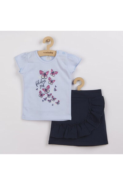 NEW BABY SHOP Baby T-shirt with skirt New Baby Butterflies blue, size 80 (9-12m)