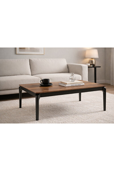 FAMİ HOME |Napoli Orta Sehpa Ahşap Ayaklı Modern Salon Sehpası