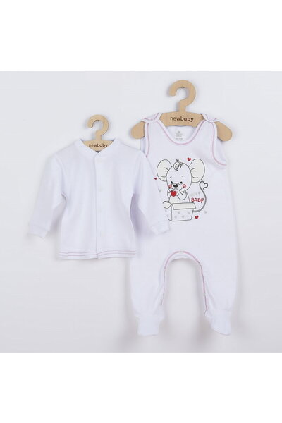 NEW BABY SHOP Kit nou pentru bebeluși Baby Mouse, alb, mărimea 86 (12-18 luni)