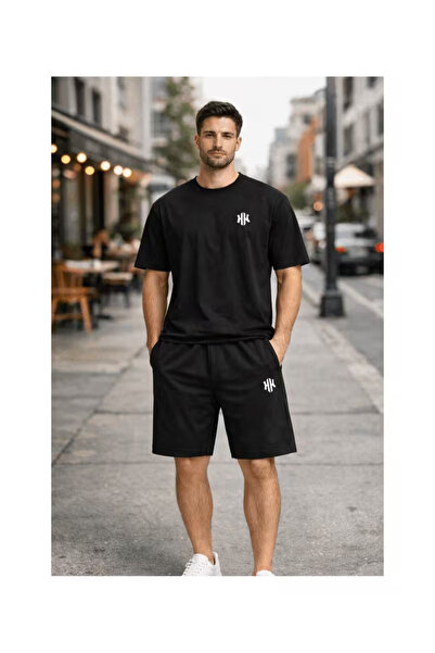 LAND MODA طقم شورت نيويورك مطبوع للجنسين