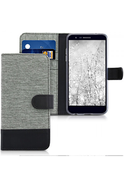 KWmobile Case for LG K10 (2018), Textile, Grey, 44554.22