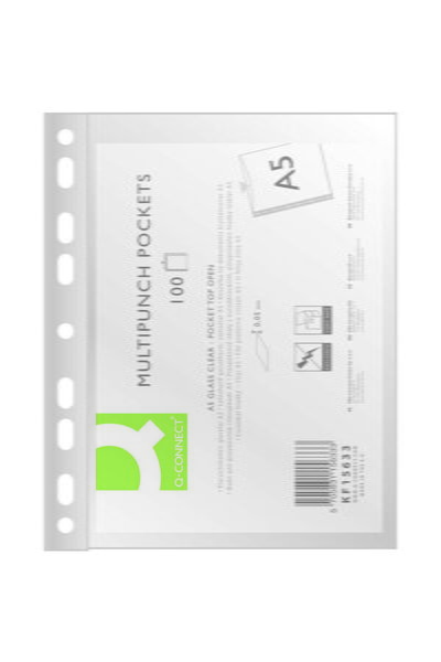 Q-Connect Folie protectie pentru documente A5, 50 microni, 100folii/set, - cr...