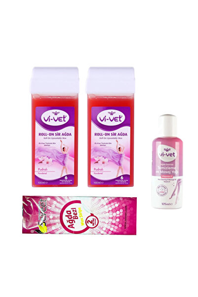 Vi-vet ROLL ON AĞDA SETİ PUDRALI 2 ADET + TEMİZELEME YAĞI + AĞDA BEZİ