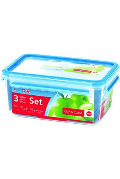 emsa Clip & Close Food Container Set- Set of 3 - 0.55 / 1.0 / 2.3 L