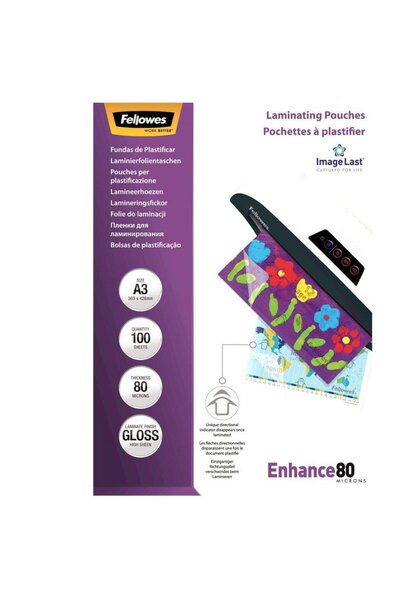 Fellowes Husă de laminare 80 µ, 303x426 mm - A3, 100 buc.