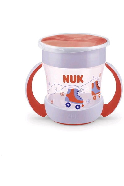 Nuk Cană pentru bebeluși Mini Magic 360° cu capac roșu