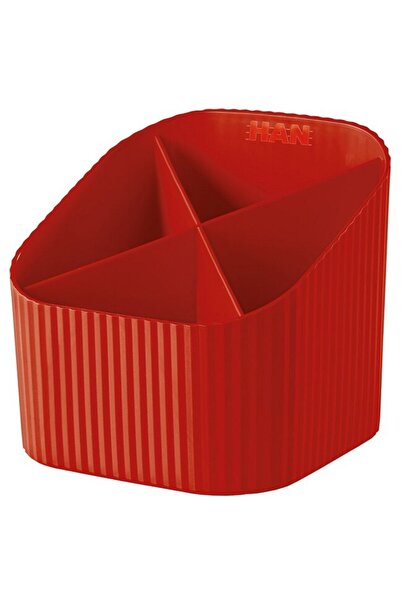 HAN Suport pentru instrumente de scris, 4 compartimente, X-Loop - rosu