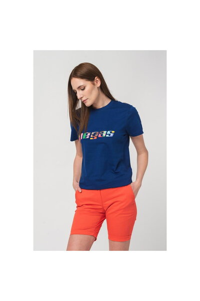 Pegas WOMEN'S MULTICOLOR LOGO T-SHIRT ROYAL BLUE