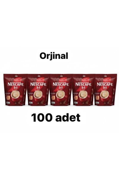 Nescafe 3'ü Bir Arada 20 li x 5 Paket = 100 Adet Orjinal Tat