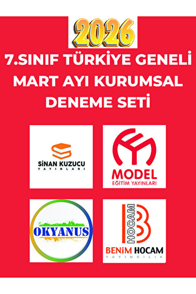 SİNAN KUZUCU YAYINLARI 7.Sınıf Türkiye Geneli Mart Ayı Kurumsal Deneme Seti