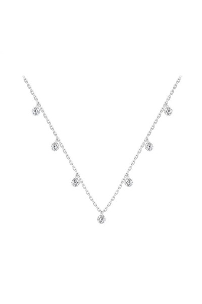 Generic قلادة نسائية فضة عيار 925 تصميم قطرات