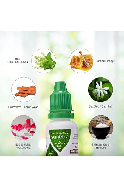 sreedhareeyam Ayurveda Sunetra Regular Herbal Eye-drops (17-60 Years Age)