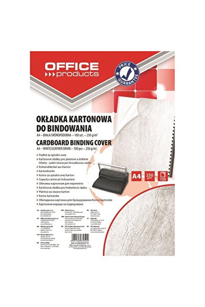 OFFICE products Coperta carton imitatie piele 250g/mp, A4, 100/top - alb