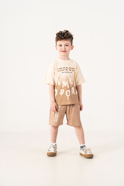 ZİMEXİ 3-4-5-6 Years 100% Cotton Shorts Suit for Boys