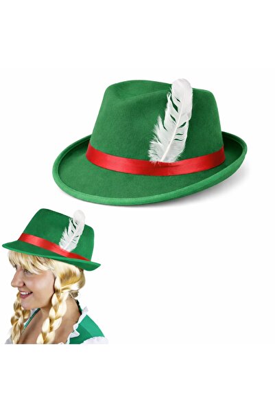 Skygo Green Feathered German Bavarian Hat