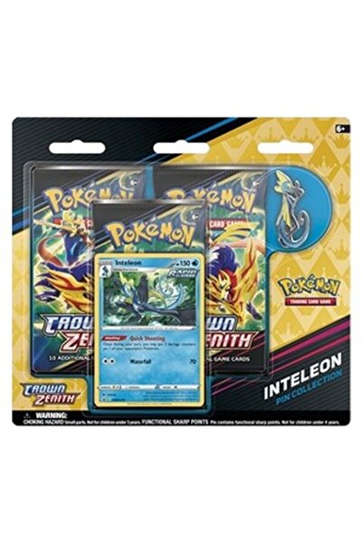 Pokemon Crown Zenith: Colecția de pini Inteleon, blister cu 3 bucăți