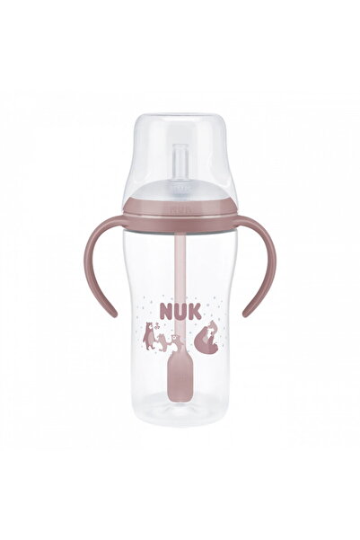 Nuk Biberon Perfect Match pentru antrenament cu pai BEAR 260 ml