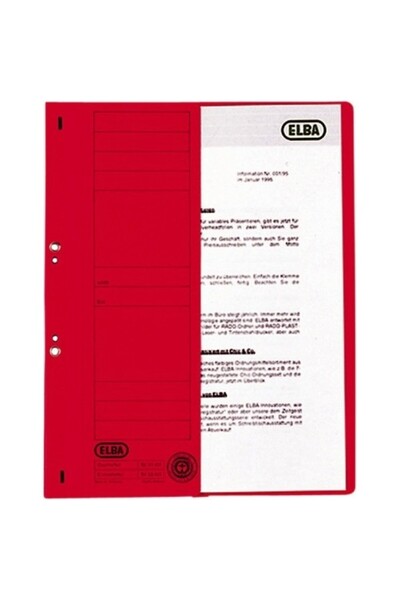 ELBA Cardboard folder with staples 1/2 - red