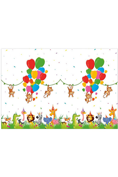 Procos Happy Jungle Party Tablecloth, 120x180 cm White