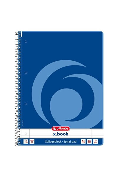 Herlitz Caiet spiralat liniare 27 albastru A4 - cu căptușeală