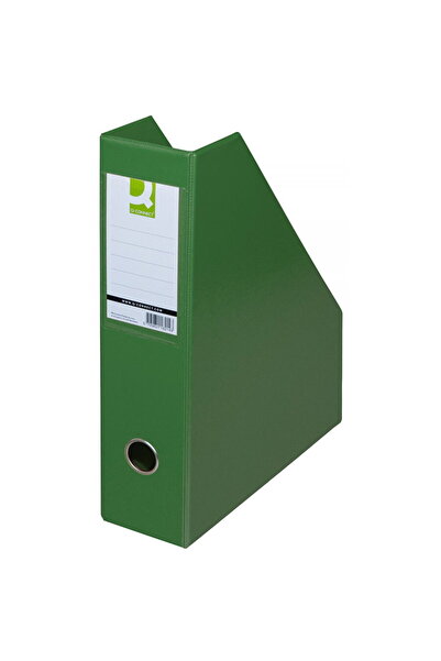 Q-Connect Suport reviste, carton plastifiat PVC, latime 76mm, - verde