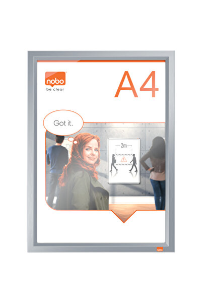 Nobo Rama pentru perete Impression Pro, aluminiu, cu clip, A4, gri