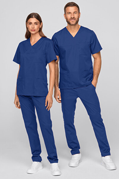 Runsales طقم فورتشن بلو بريميوم سكرابز - زي موحد للممرضات والأطباء من قماش عا...