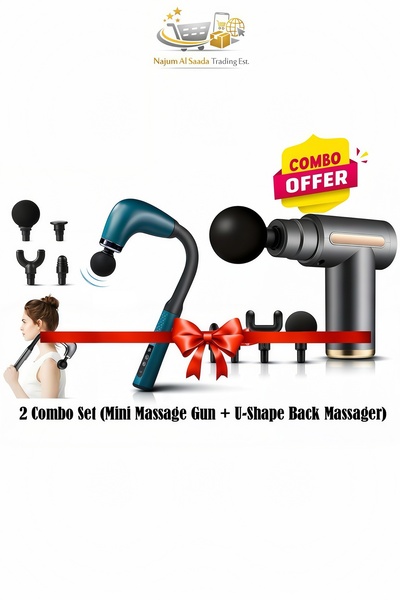 Mega Plus مجموعة الجيل الجديد المكونة من جزأين: مسدس تدليك صغير + جهاز تدليك ...