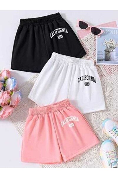 VESTIR BIEN Κοριτσίστικο άνετο βαμβακερό παιδικό σορτς 3 χρωμάτων